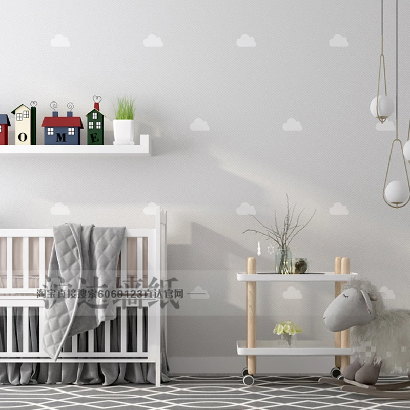 Современная короткая Скандинавская Нетканая настенная бумага s Sky and Clouds для