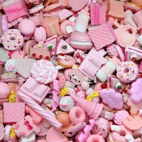 103050100pcs mix style ice cream bread donuts pendant lucky resin diy craft supplies kid hair accessories jewelry material