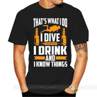 Горячая Распродажа, новинка, Мужская футболка с надписью I Dive I Drink And I'm футболка для дайвинга, футболка с круглым вырезом