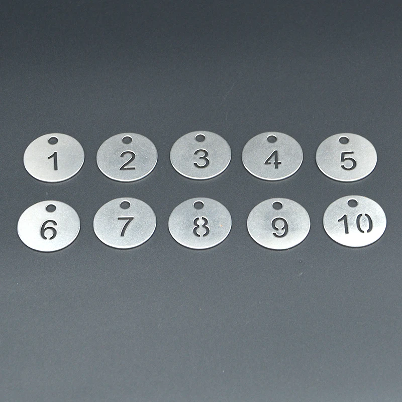 Парето 23 мм номер тега Нержавеющая сталь брелок для ключей Dog Tag пользовательских