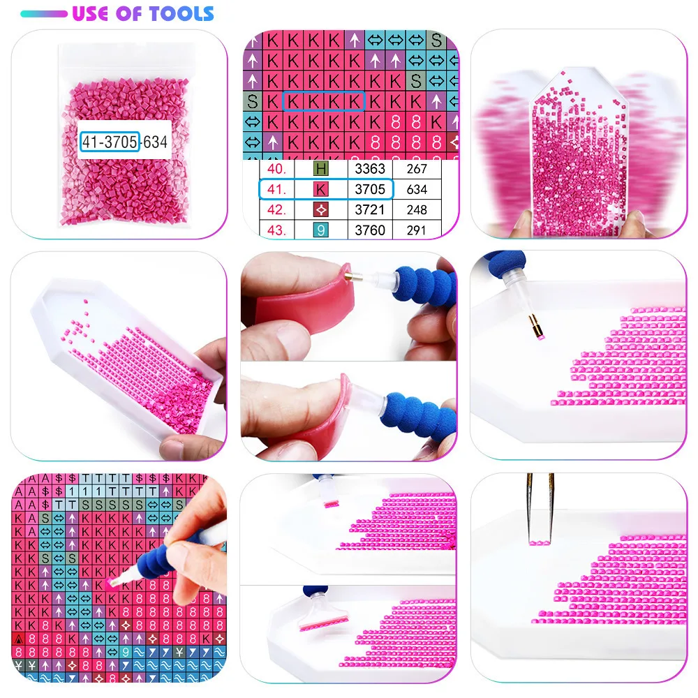 Набор для алмазной вышивки AZQSD со светодиодной подсветкой живописный