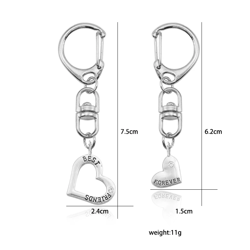 

DIY Best Friend Keychain For Women Girl Heart Shaped Hollow Solid Pendan Accessories Keychain Charms Jewelry Gifts 2019