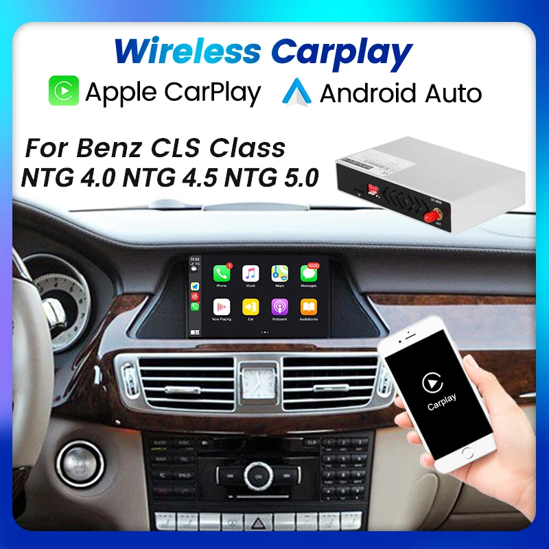 

Wireless Car Play For Mercedes Benz W218 CLS Class 2011-2017 For Apple CarPlay Android Auto Retrofit OEM Siri Control