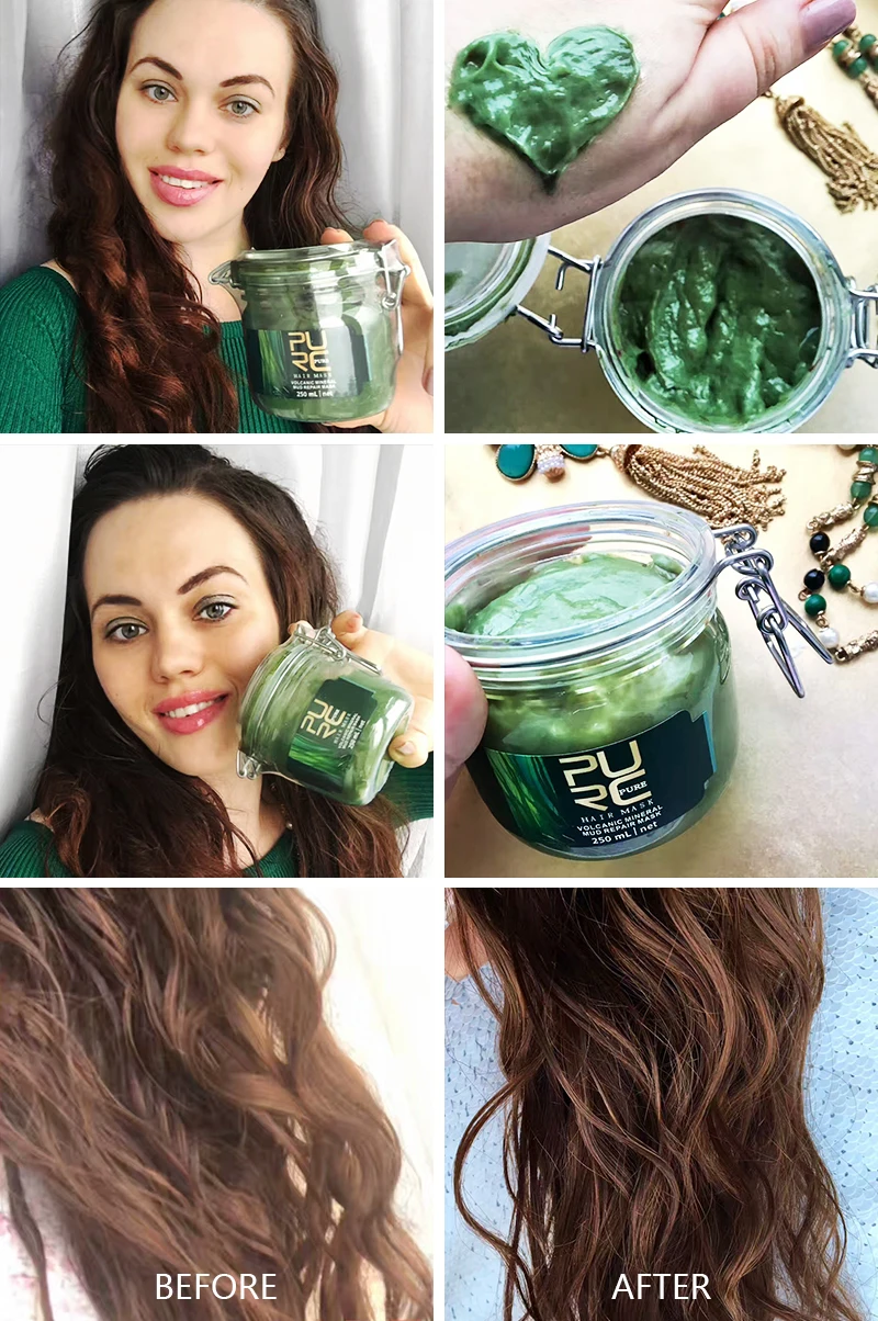 PURC маска для волос с витамином Е средства по уходу за волосами 250 мл вулканической