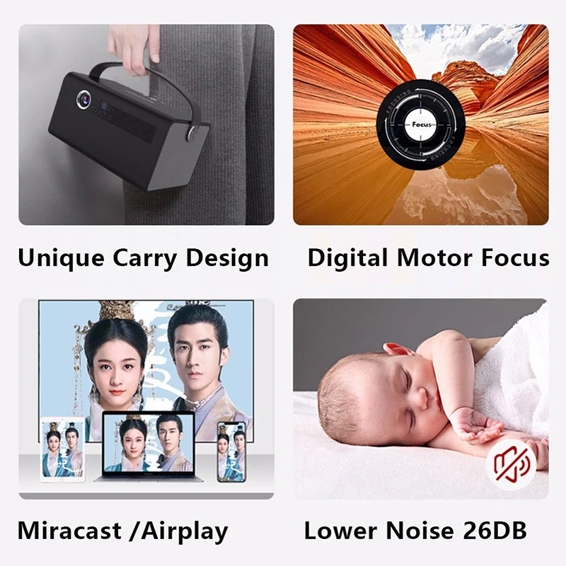 Salange P7 мини портативный проектор Smart 3D Android 9 0 Wifi BT DLP домашний кинотеатр 1080P HD для 4K