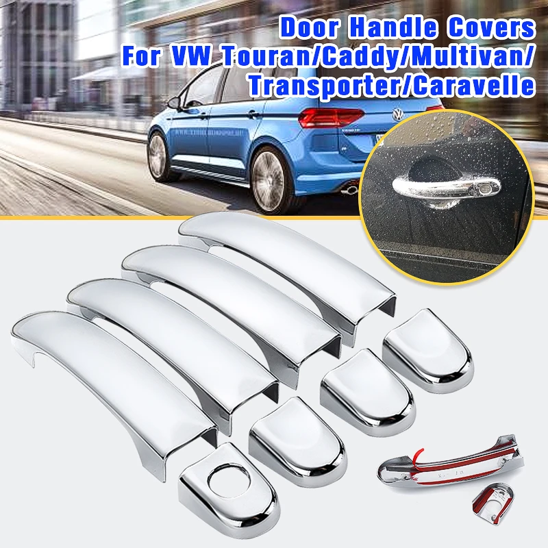 8 шт./компл. ABS хромированные покрытия для дверных ручек Trim VW Touran/Caddy/Multivan 2003 2004 2005