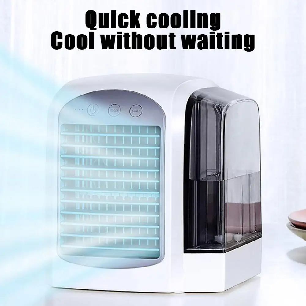 3 Speed Mini USB Desktop Fan Personal Portable Cooling with LED Night Light 3-Speed 380ml Water Tank Humidifier Mister | Обустройство
