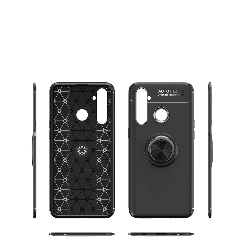 Противоударный чехол для OPPO Realme 5, чехол, магнитный кольцевой кронштейн, мягкий матовый Силиконовый чехол для телефона, чехол для realme5