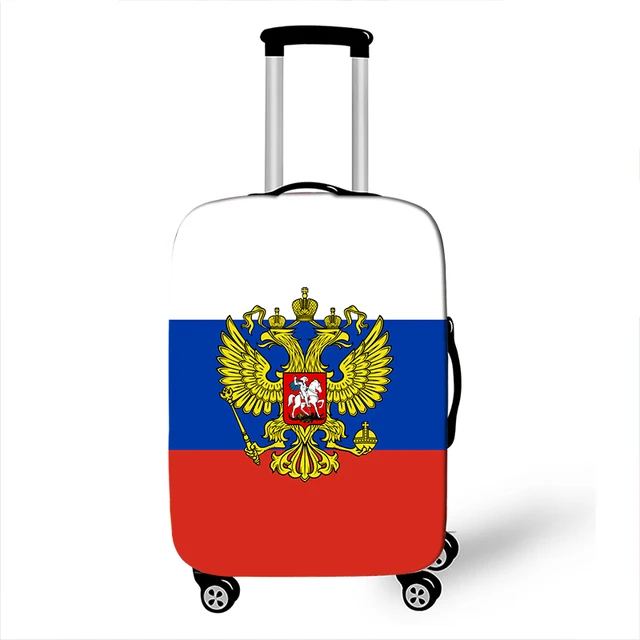 Flag Suitcase Cover Travel Dust Cover Suitcase Trolley Luggage Protection Cover Russia Spain Travel Accessories Luggage Cover