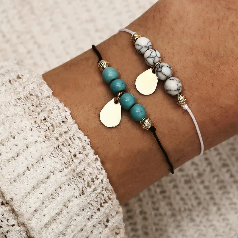 Женский винтажный браслет 2 шт./лот ручной в богемном стиле из натурального