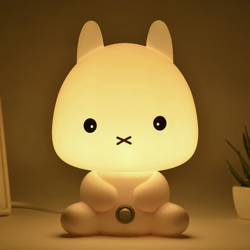 

Newly Night Sleeping Lamp Baby Room Panda/Rabbit/Dog/Bear Cartoon Light Kids Bed Lamp for Gifts US/EU Plug MK