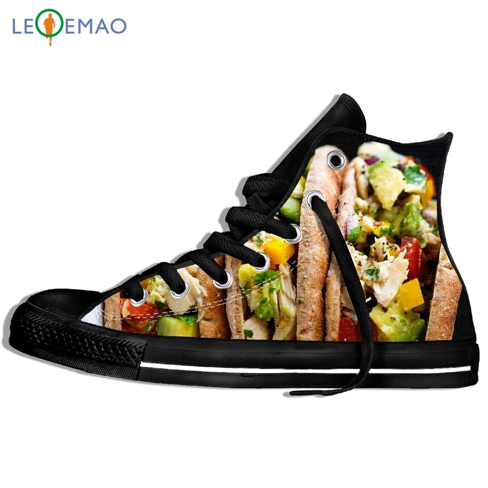 

Custom Logo Image Printing Sneakers Shoes Donut Hambourgers Printed/men Canvas Breathable Walking Flat Zapatos De Mujer Outdoor