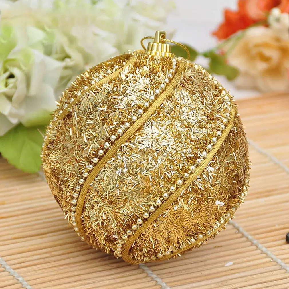 8 см Рождественская елка кулон Блестящий золотой красный шар вечерние Висячие