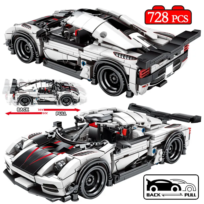 Городской механический гоночный автомобиль модель строительные блоки