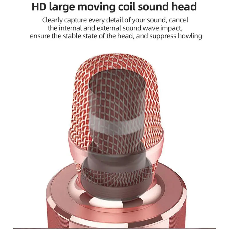 

Wireless Bluetooth Karaoke Microphone 3-In-1 Portable Handheld Karaoke Mic Speaker Machine Christmas Birthday Home Party