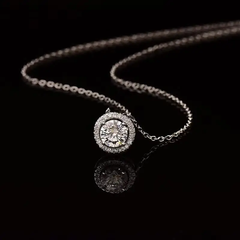 6 5mm Муассанит Подвески 1ct карат муассанит ожерелье круглый D Цвет S925 чистого