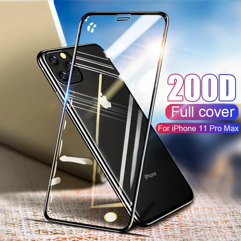 200D полное покрытие закаленное стекло для iphone 11 Pro X XR XS MAX стекло iphone 11 Pro защита экрана защитное стекло на iphone 11
