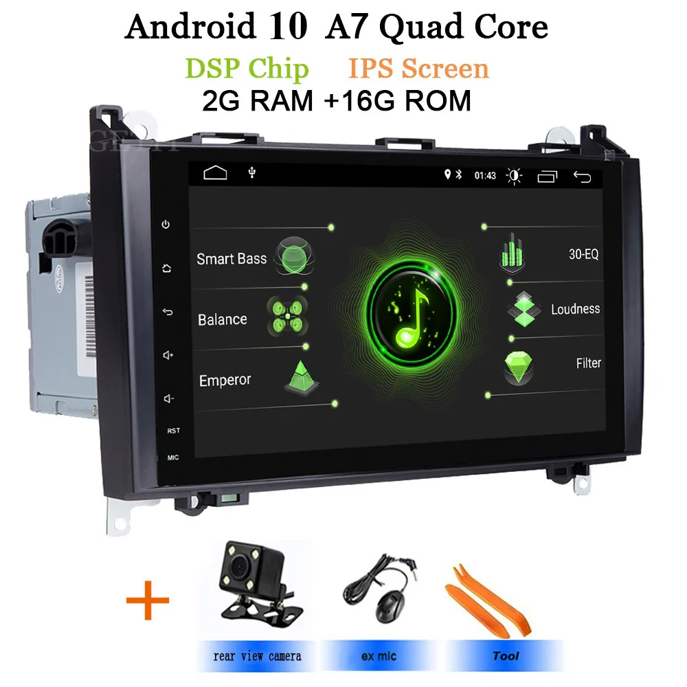 DSP чип ips 2din Android 10 gps головное устройство для Mercedes Benz B200 A B класс W169 W245 Viano Vito W639 Sprinter W906 BT Радио - Цвет: DSP-IPS 2G-Rear Cam