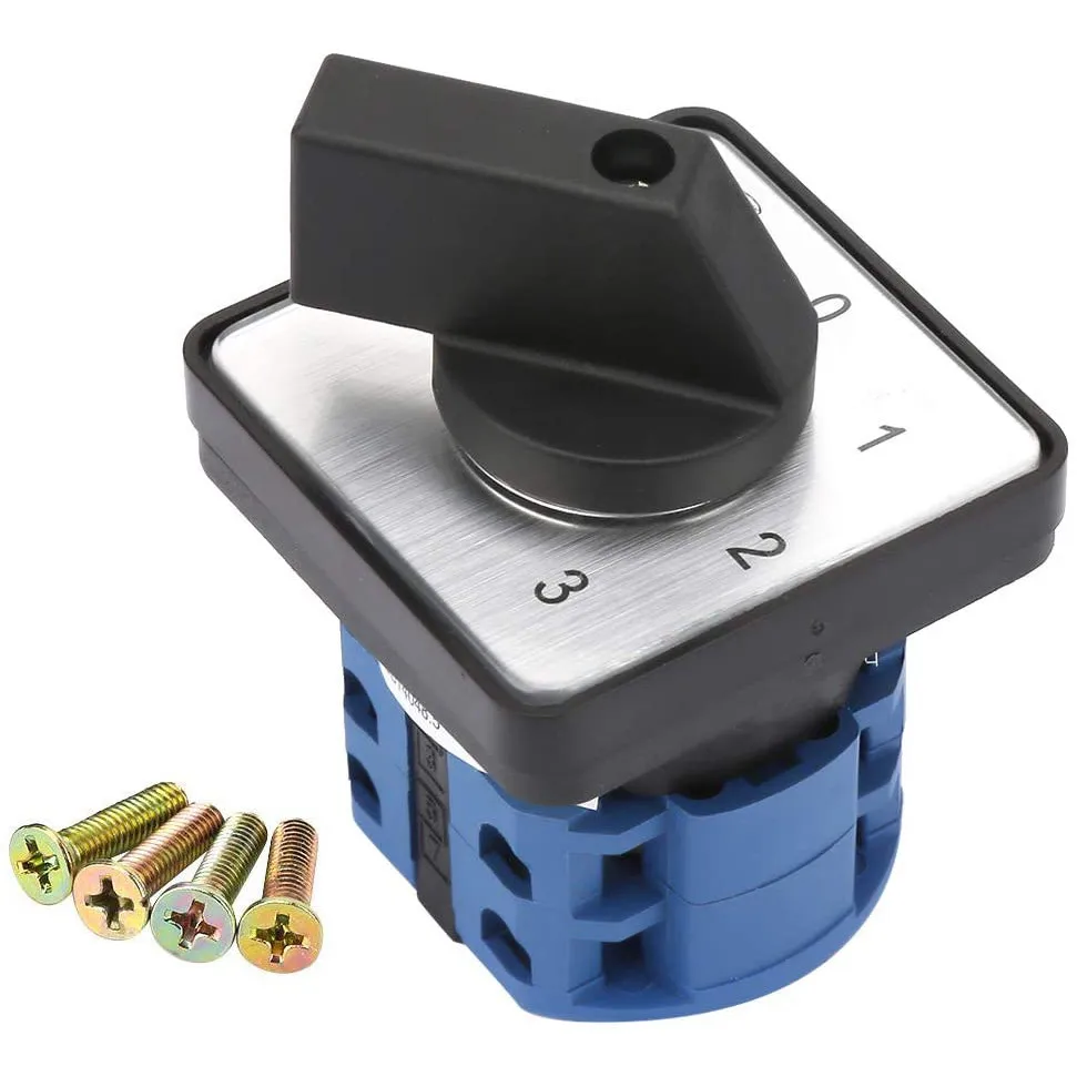 

Changeover Switch 660V 20A 4-Position 2 Pole Rotary Selector Changeover Switch 4-Position 2 Pole 8 Screw Terminals