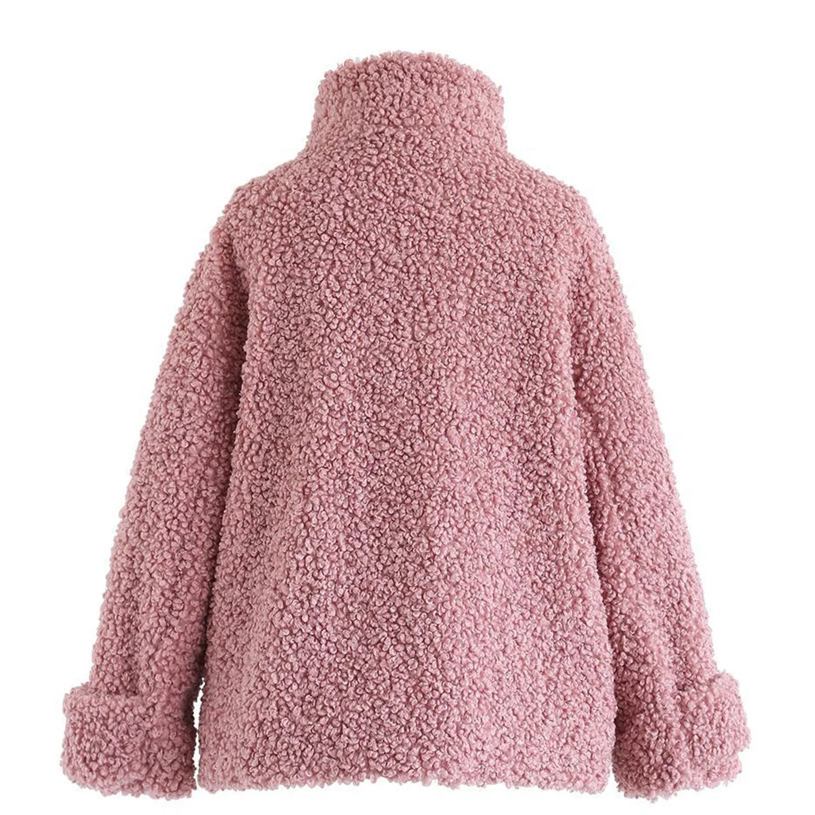 

Free Ostrich New Women Coats Fashion Loose Plush Warm Plus Size Lapel Cashmere Women Jacket куртка оверсайз женска Drop Ship New
