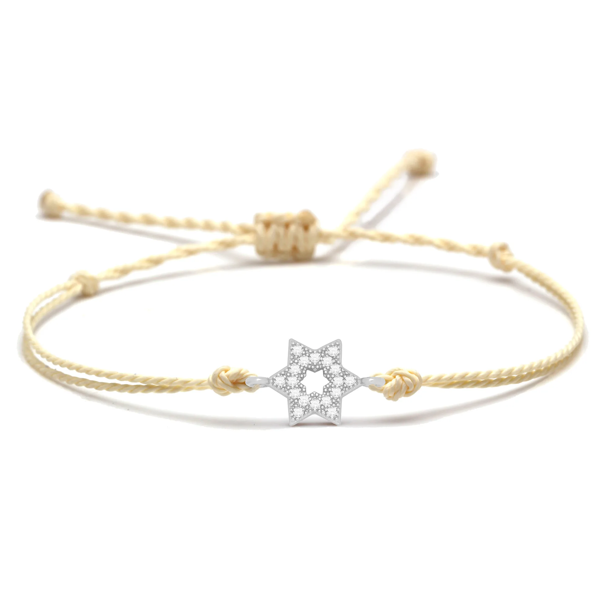 White Cubic Zirconia Crystal Magen David Jewish Stars Charm Bracelet Women Men Girl 2019 New Fshion Star of Jewelry Gift | Украшения и