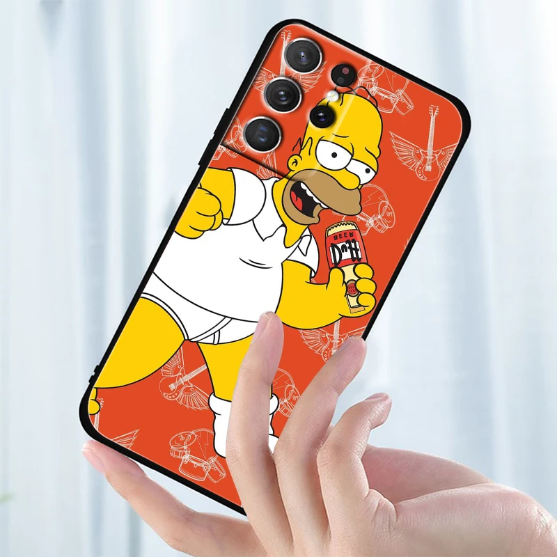 Симпатичный мультяшный чехол The Simpsons для Samsung Galaxy S22 S21 S20 FE Ultra S10 S9 S8 S7 S6 Plus 5G