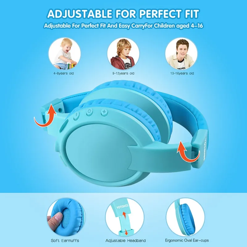 Милые беспроводные наушники для детей Bluetooth с мультяшным шумоподавлением Hifi