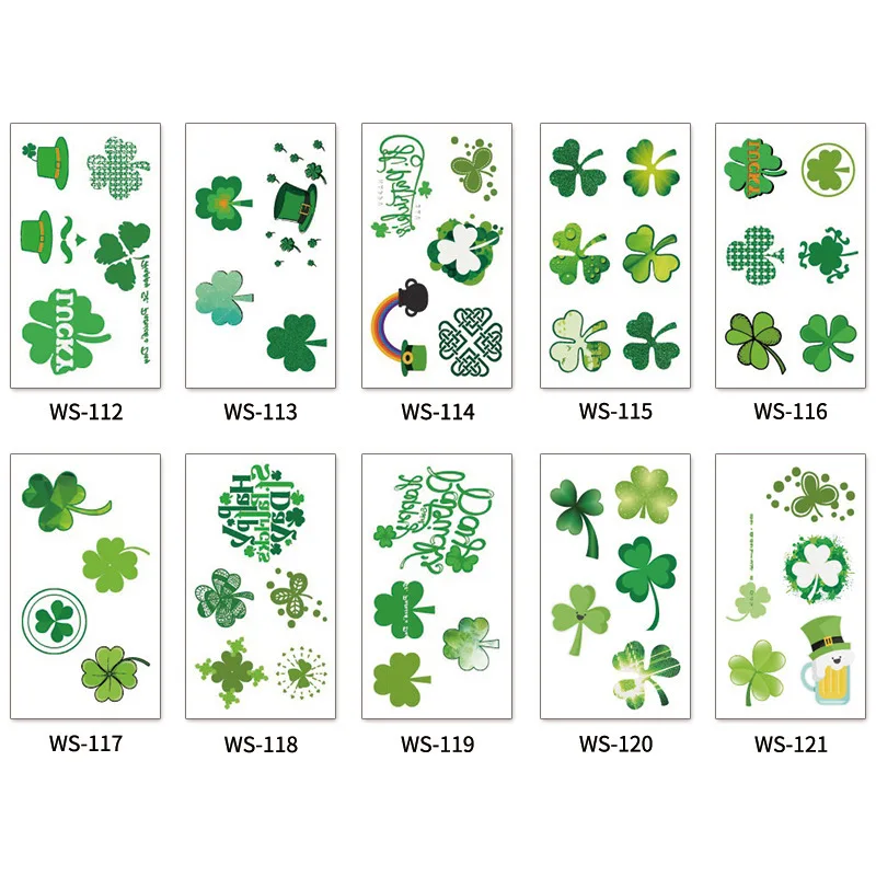 Irish St. Patrick's fake tattoo Clover beer green festival durable waterproof temporary sticker tatoo tatto tato henna | Красота и