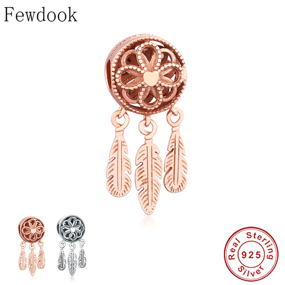 Бусина Шарм Ловец снов из серебра 925 пробы под розовое золото|Бусины| |