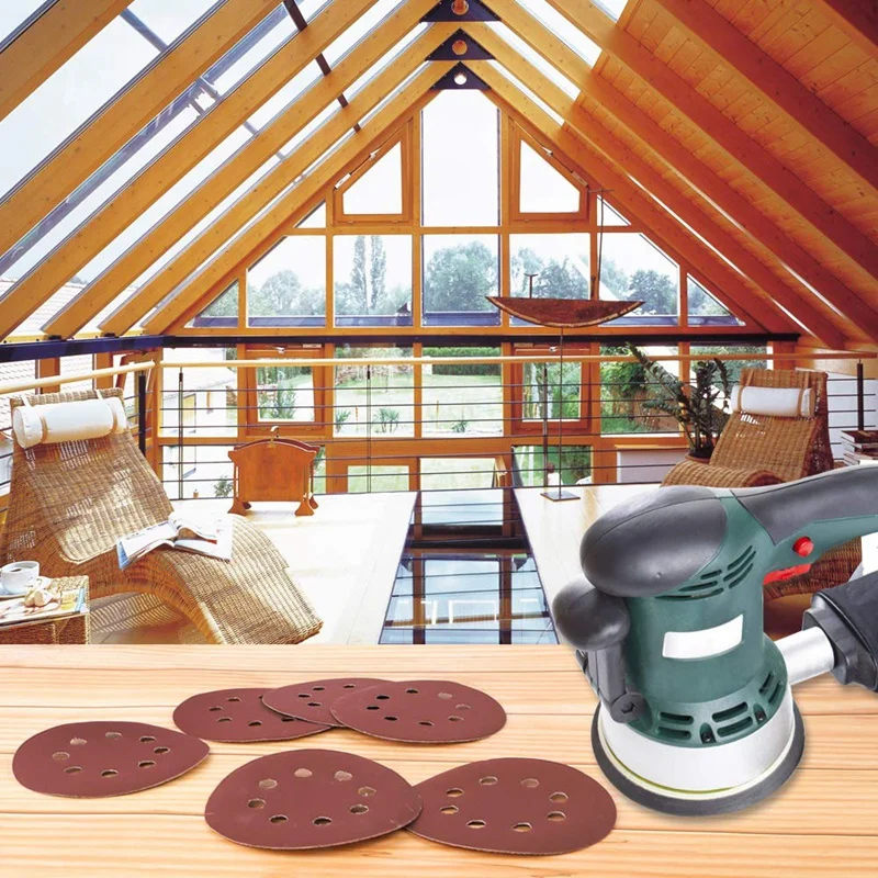 

100Pcs 5 Inches Orbital High Grit Sanding Discs, 800 1000 1200 1500 2000 Grits 8 Hole Orbital Sandpaper with Hook