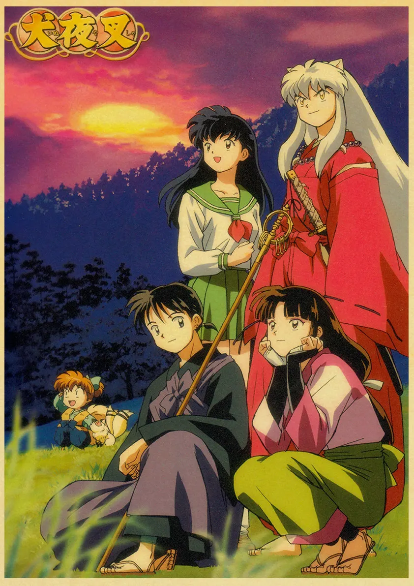 

Vintage Anime Poster Inuyasha Retro poster Home decoration Retro Poster Painting Room Wall stickers Art Decor