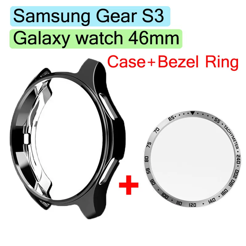 Чехол + кольцо для Samsung Galaxy Watch 46 мм Чехлы Gear S3 frontier бампер металлический ободок Стайлинг Смарт часы защитный