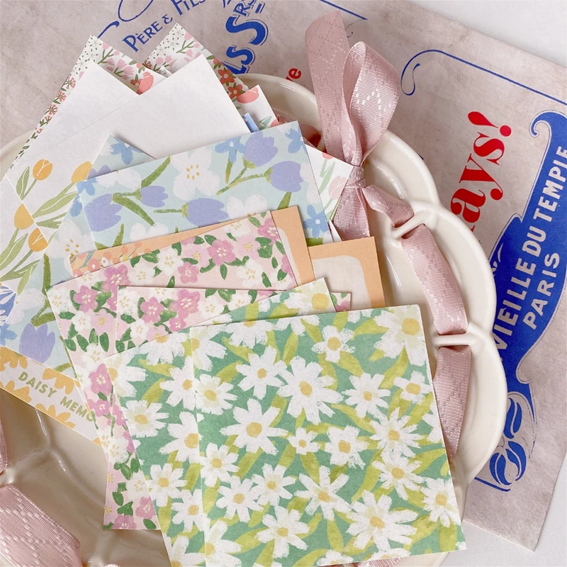 

100 Sheets Spring Garden Memo Pad Cute Stationery N Times Sticky Notes Portable Notepad School Office Supply Papeleria