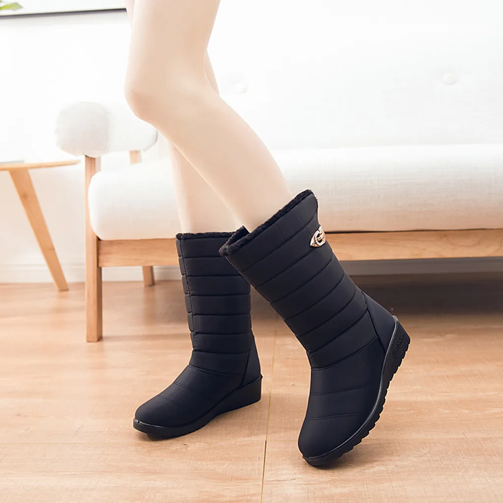 Женские ботинки коллекция 2019 года зимние женские водонепроницаемые на танкетке