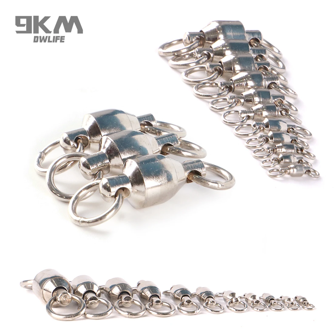 

Fishing Swivel Chrome Ball Bearing Swivel Solid Rings Stainless Steel Fishing Accessories Connector Freshwater Saltwater 0#~10#