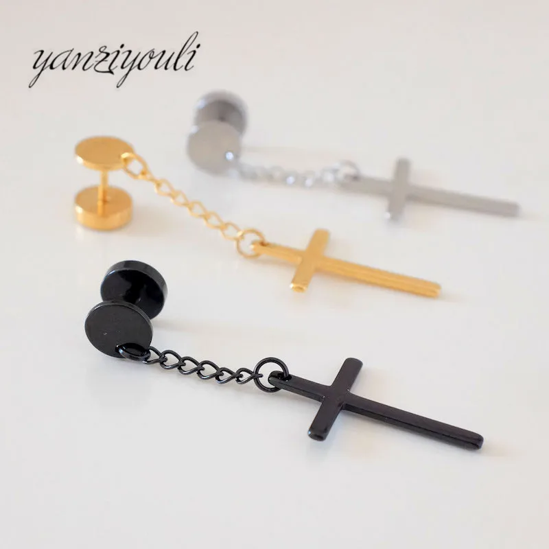 Классические готические серьги гвоздики из нержавеющей стали в стиле панк