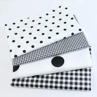 black plaid dot 100 cotton printed fabric for quilting kids patchwork cloth diy sewing fat quarters material for babychild