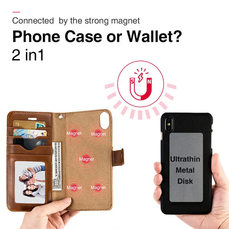 Креативный кожаный чехол для IPhone 11 Pro Max магнитный откидной Чехол 7/8/Plus съемный с