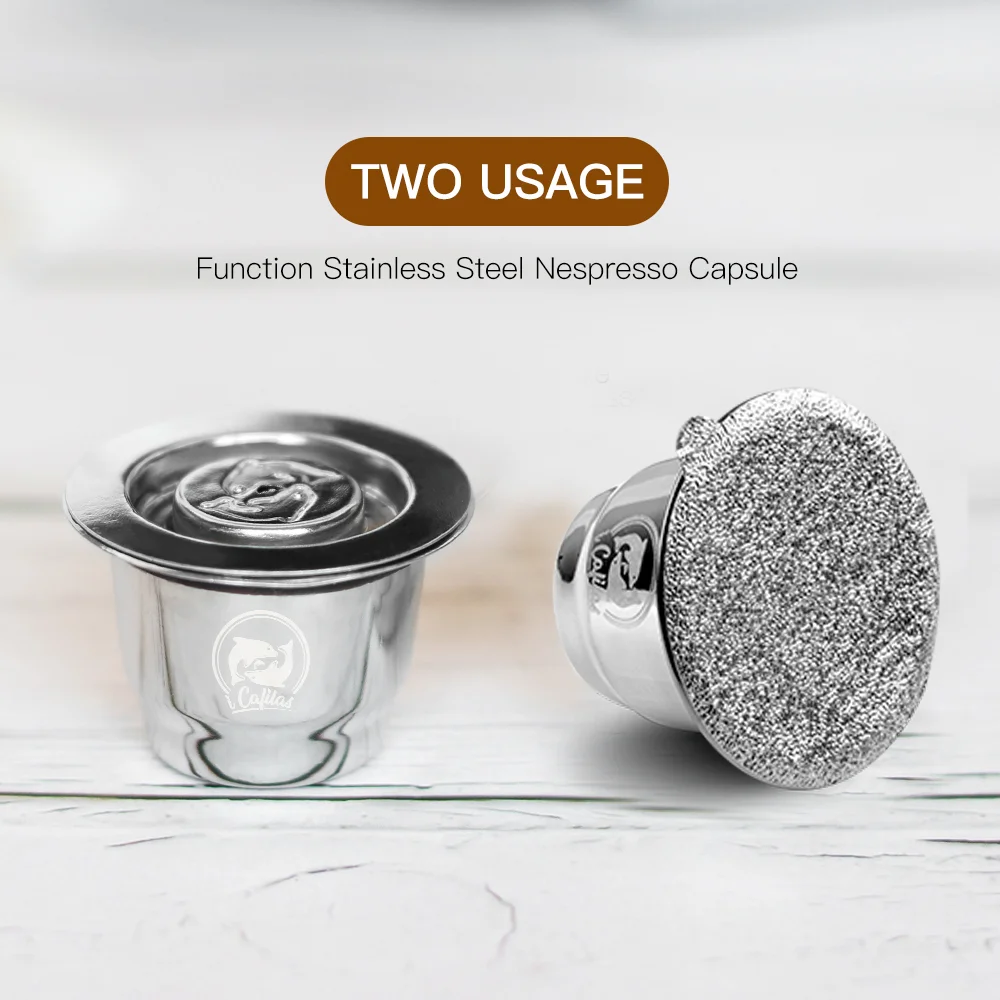 2 использования русскоязычная заправка кофе капсулы для Nespresso фильтр Pod кофе машина с одноразовыми фольгами уплотнения и нержавеющая сталь губ