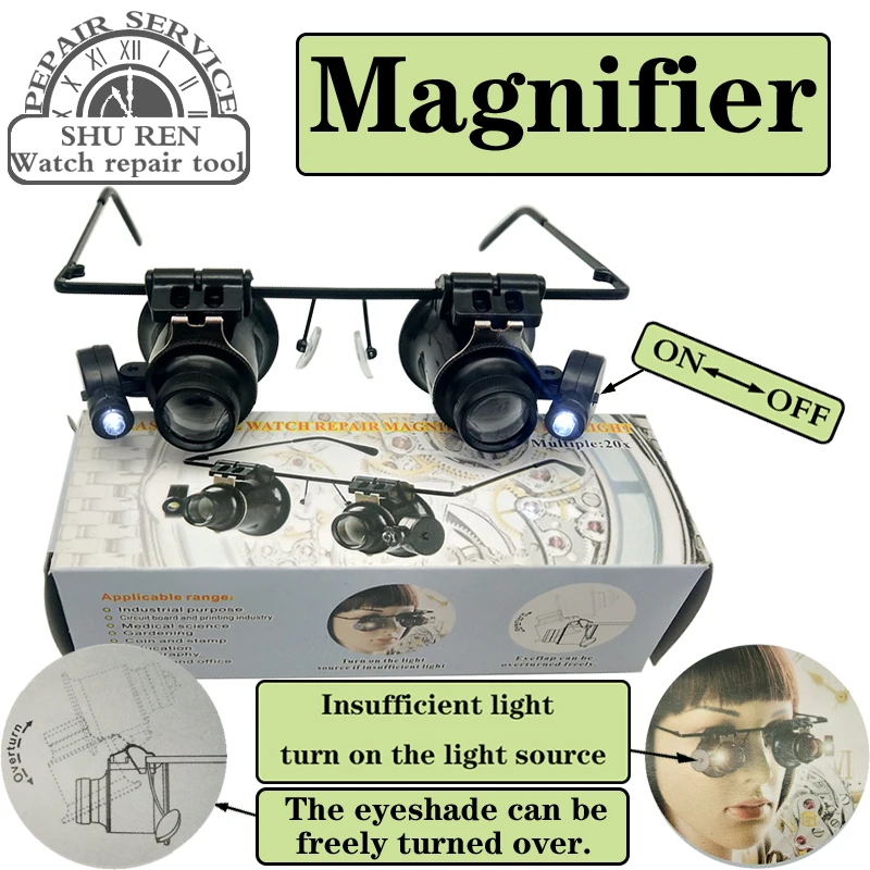 Инструмент для ремонта часов 20xled лампа лупа близкое расстояние выделенное
