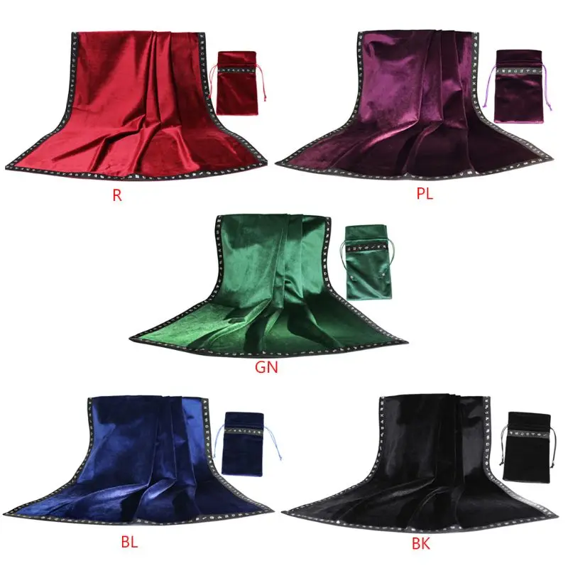 

Tarot Tablecloth with Cards Bag Constellation Divination Astrology Velvet Altar Tarot Cloth Board Game Card Pad
