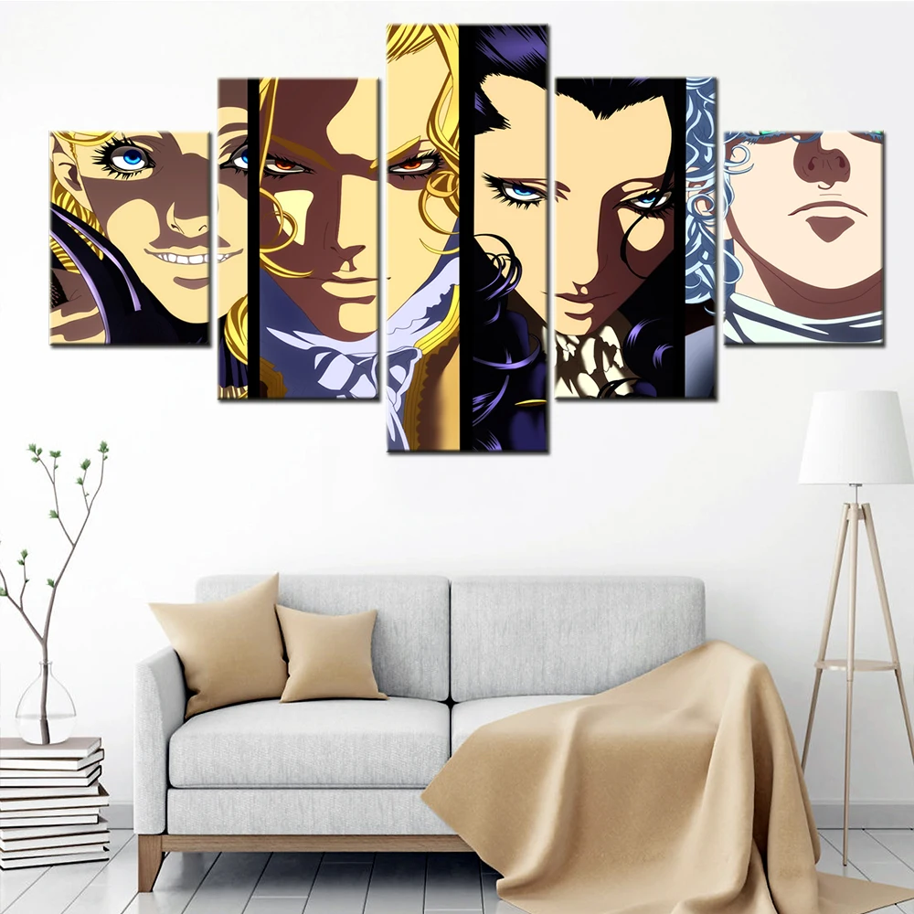 

HD Printed Modern Canvas 5 Piece Anime Charles Henri Figure Pictures Living Room Wall Art Modular Poster Home Decor Painting