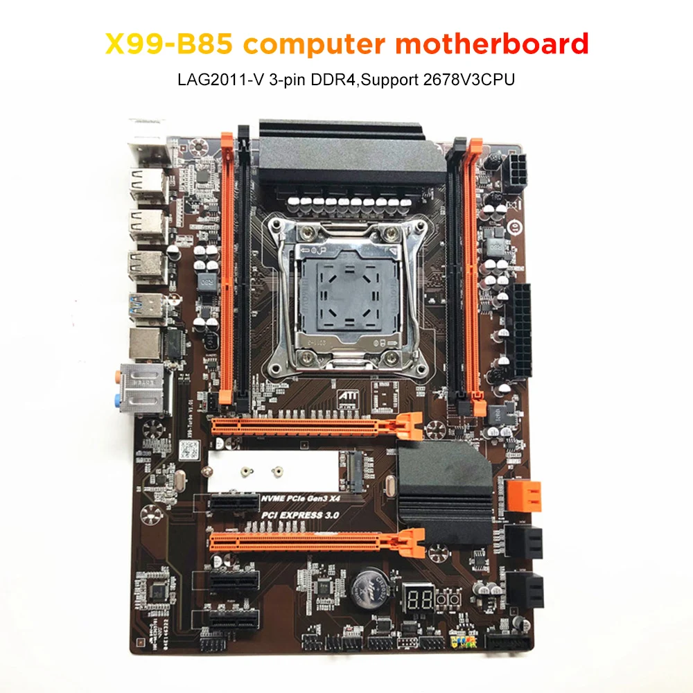 Kaufen X99-B85 LGA2011-V3 Computer Motherboard Modul ECC SATA 3,0 M.2 NVME SSD USB 3,0 DDR4 Speicher Unterstützung 2678V3CPU