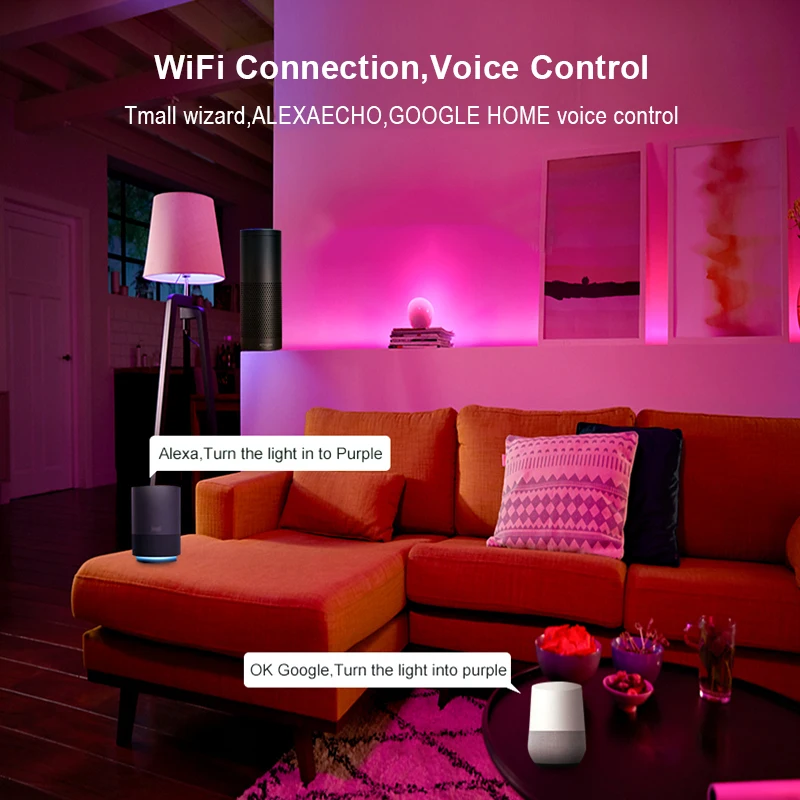 DC12V RGB Светодиодные полосы света SMD5050 водонепроницаемый беспроводной wifi Лента