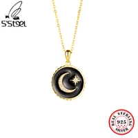 ssteel 925 sterling silver necklace gift for women korean moon girl light luxury design zircon pendants accessories jewellery