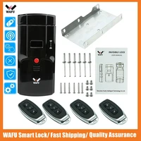 wafu hf 011 smart lock black wireless electronic door lock phone control remote control finger security invisible locks