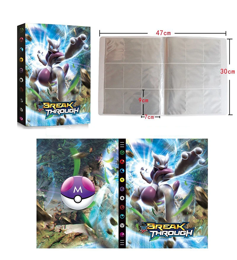 

432PCS Pokemon Cards Holder Album Book Mewtwo Anime Card DIY Collectors Loaded List Capacity Binder Folder Toys For Kids