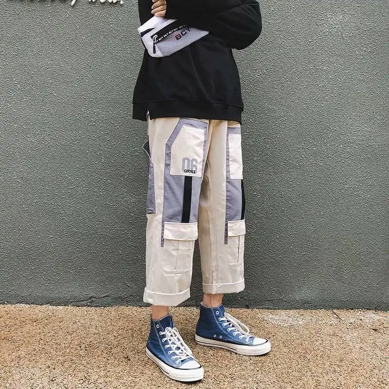 

Hip Hop Sweat Pants Embroidery Japanese Style Trousers Sweatpants Streetwear Men Joggers Track Casual Autumn Cargo Pants Males