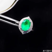 kjjeaxcmy fine jewelry 925 sterling silver inlaid natural gemstone emerald trendy womans female girl miss new ring
