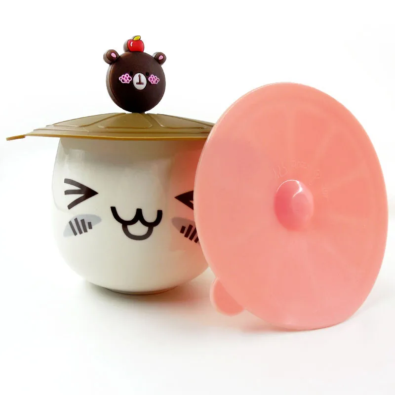 Силиконовая крышка для чашки 10 8 см мультяшная Пылезащитная многофункциональная